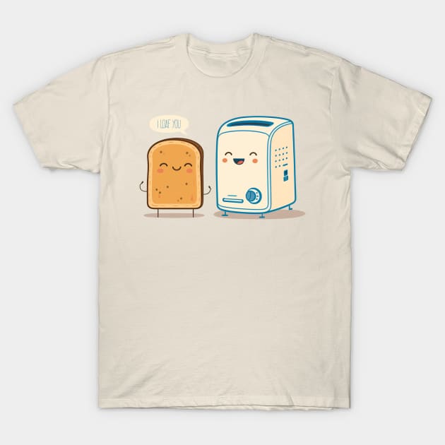 I Loaf You - Cute Bread and Toaster T-Shirt by My Geeky Tees - T-Shirt Designs